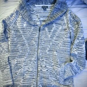 Eddie Bauer Men's Zip-Up Sweater in Black and White